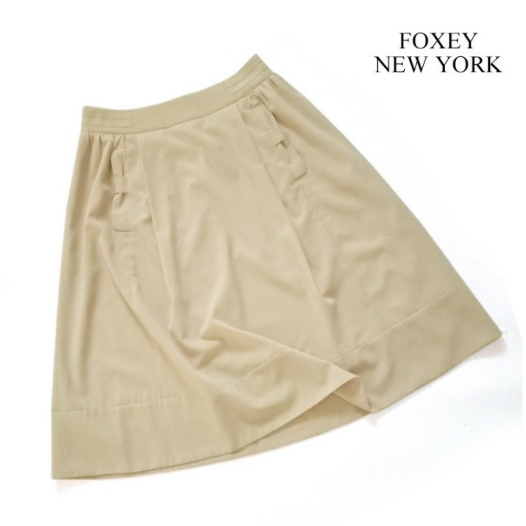 FOXEY NEW YORK(フォクシーニューヨーク)のフォクシーニューヨーク FOXEY NEW YORK■スカート 膝丈 ベージュ レディースのスカート(ひざ丈スカート)の商品写真