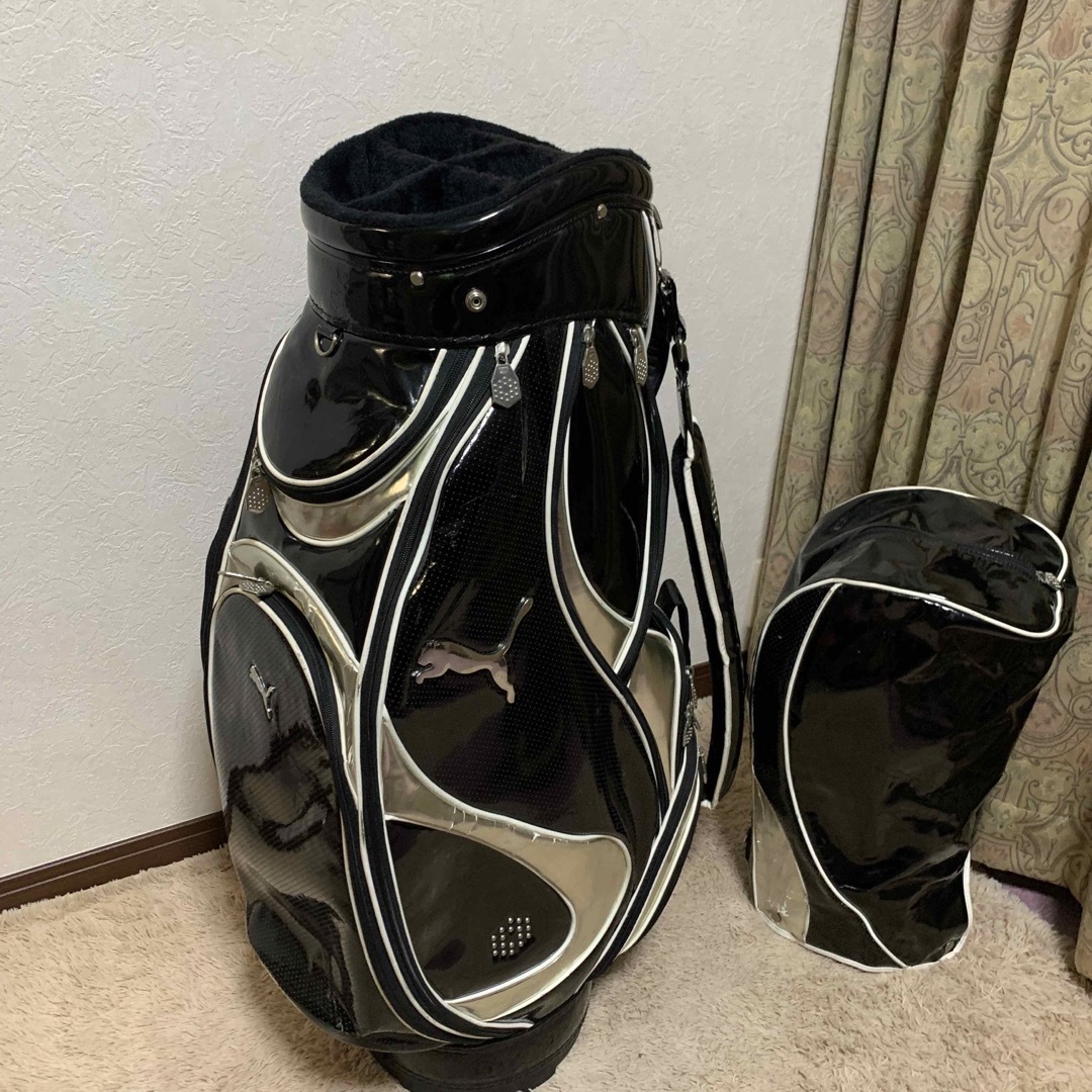 PUMA(プーマ)の超カッコ良い❗️ブラックエナメルキャディバッグ🐆PUMA スポーツ/アウトドアのゴルフ(バッグ)の商品写真