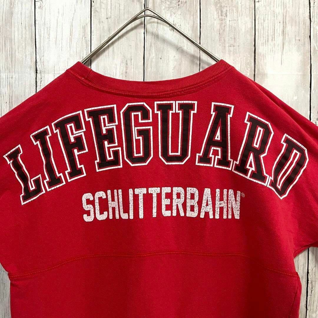 アメリカ古着　LIFEGUARD ライフガードバックプリントスエットシャツ　S赤 メンズのトップス(スウェット)の商品写真