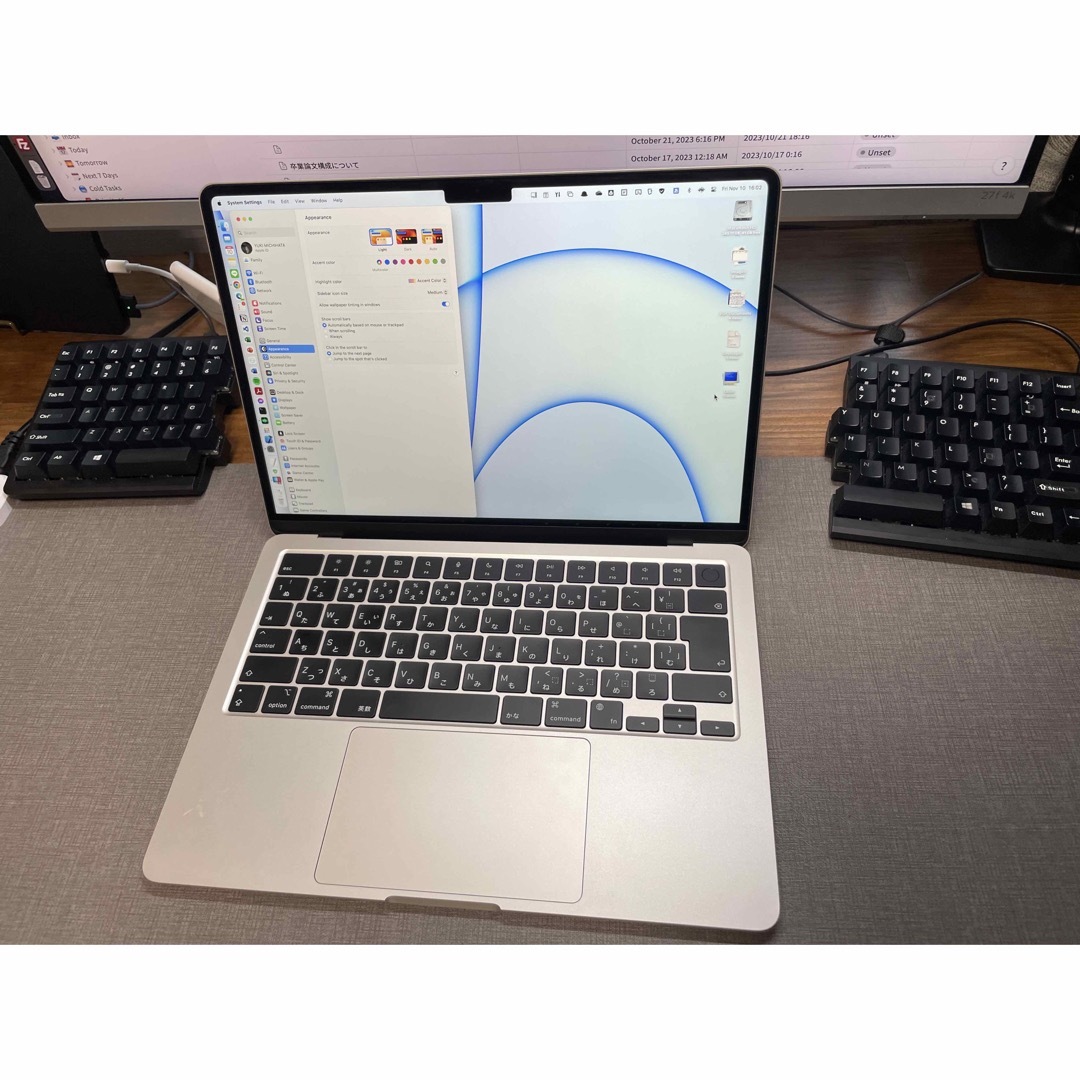 【美品】M2 MacbookAir スターライト　8GB/256GB