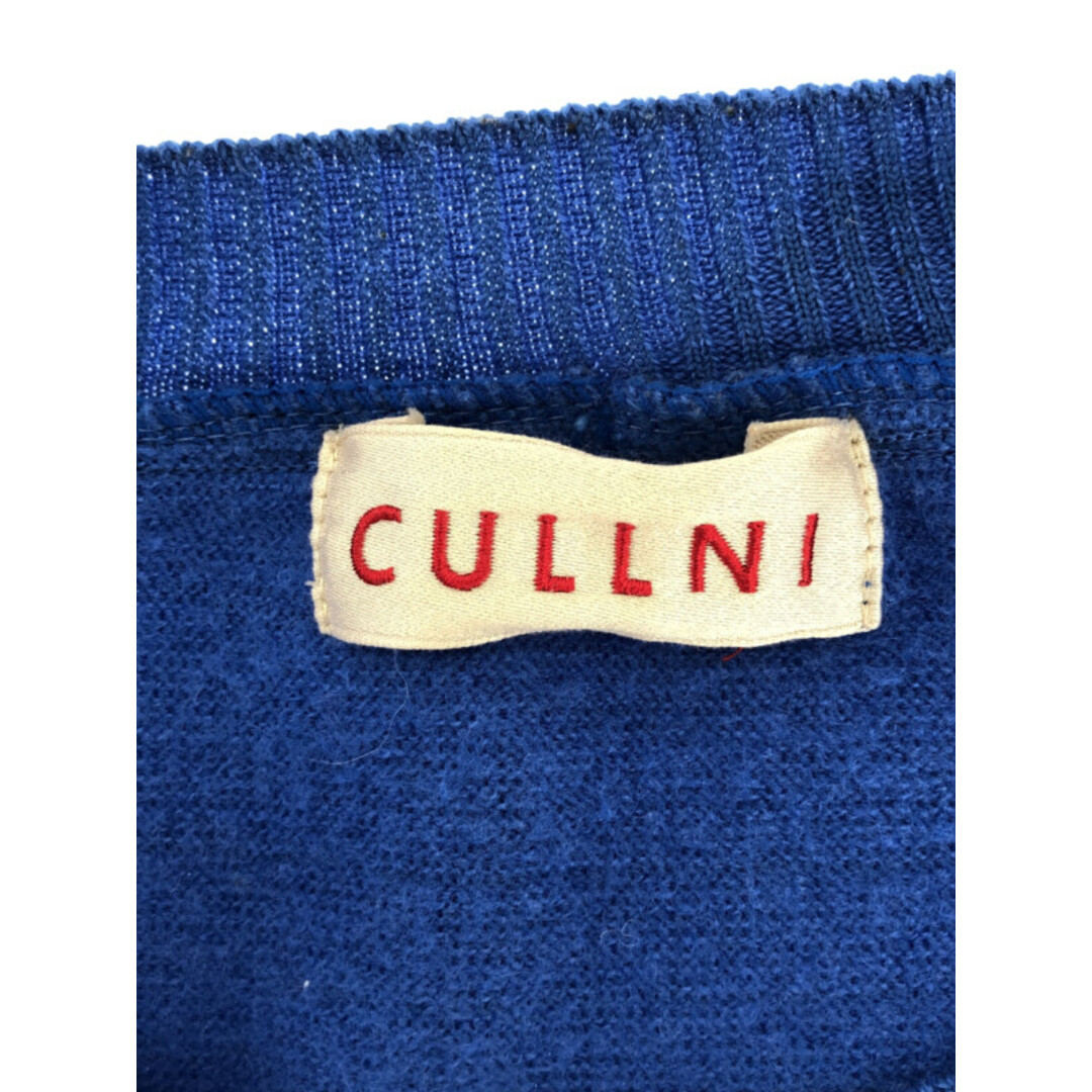 CULLNI クルニ レイヤードデザインクルーネックニット ブルー新古品使用感の無い新品同様品Ａ