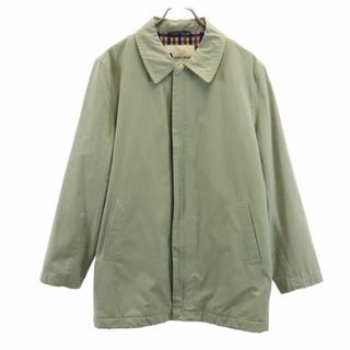 AQUA SCUTUM - アクアスキュータム コットン ステンカラーコート M カーキ Aquascutum メンズ 古着 【231110】