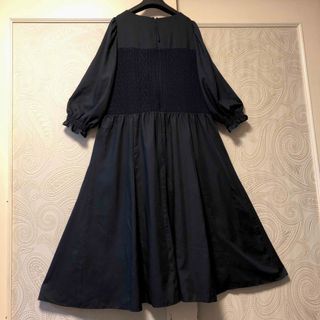 46大きいサイズ　ローズティアラ　上品♡ニット切替♡ゆったりフレアーワンピース