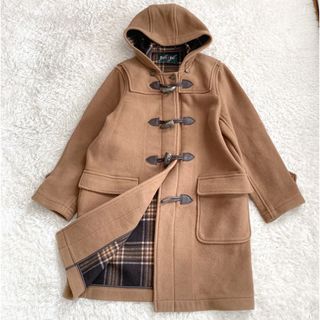 イーストボーイ(EASTBOY)のイーストボーイ　ウールのダッフルコート　ブラウン　フード　チェック柄　通学　制服(ダッフルコート)