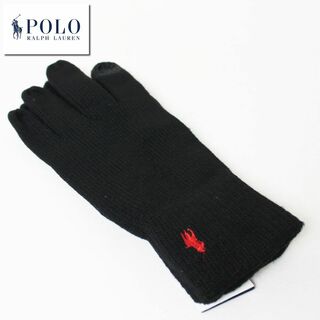 ポロラルフローレン(POLO RALPH LAUREN)の新品 POLO RALPH LAUREN ラルフローレン ウール手袋 ブラック(手袋)
