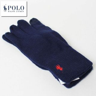 ポロラルフローレン(POLO RALPH LAUREN)の新品 POLO RALPH LAUREN ラルフローレン ウール手袋 ネイビー(手袋)