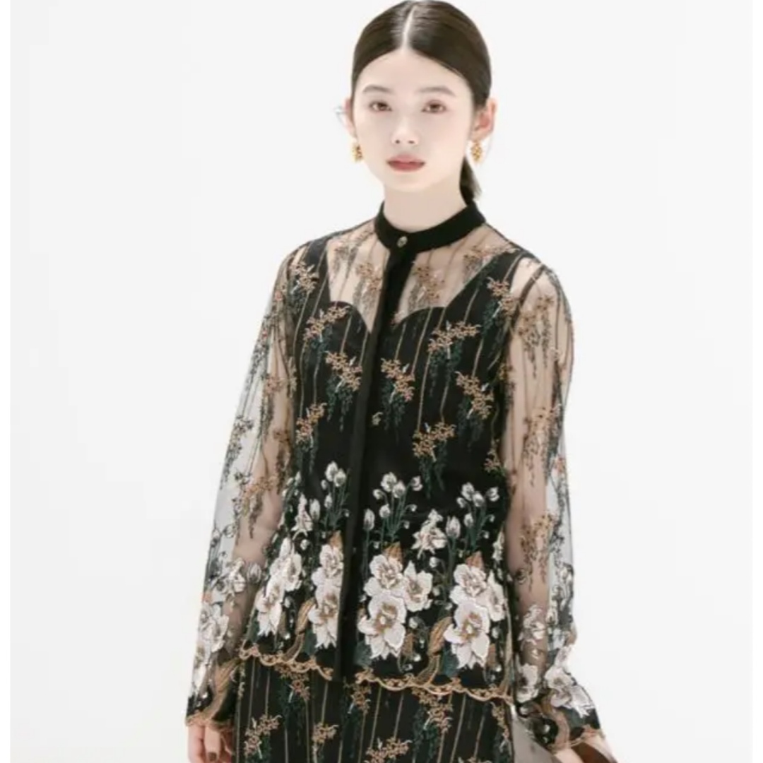 murral embroidery lace blouse