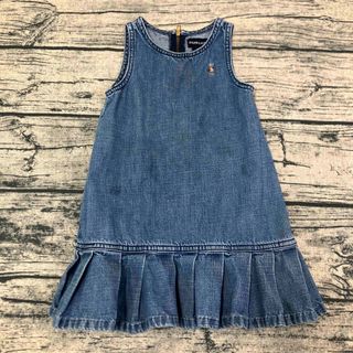 ラルフローレン(Ralph Lauren)の【難あり】ラルフローレン　デニムワンピース　2T  ベビー　キッズ　女の子　95(ワンピース)