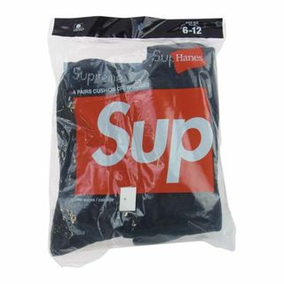 シュプリーム(Supreme)のSupreme シュプリーム Hanes ヘインズ 4PAIRS CUSHION CREW SOCKS 4足セット 靴下 クルーソックス ブラック ブラック系 6-12【新古品】【未使用】【中古】(その他)