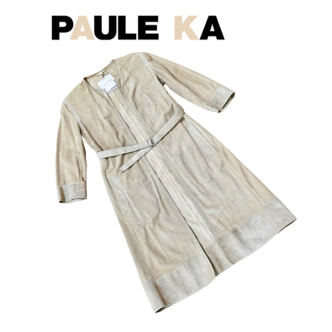 PAULE KA(ポールカ)のポールカ◆スタイリスト 大草直子さん愛用品◆パリ購入◆レザー コート◆ レディースのジャケット/アウター(ロングコート)の商品写真