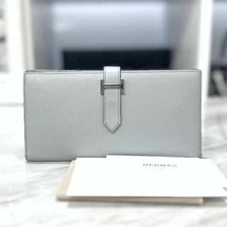 エルメス(Hermes)の美品☆　エルメス　ベアンスフレ　エプソン　ブルーグレー　長財布　C刻印(財布)