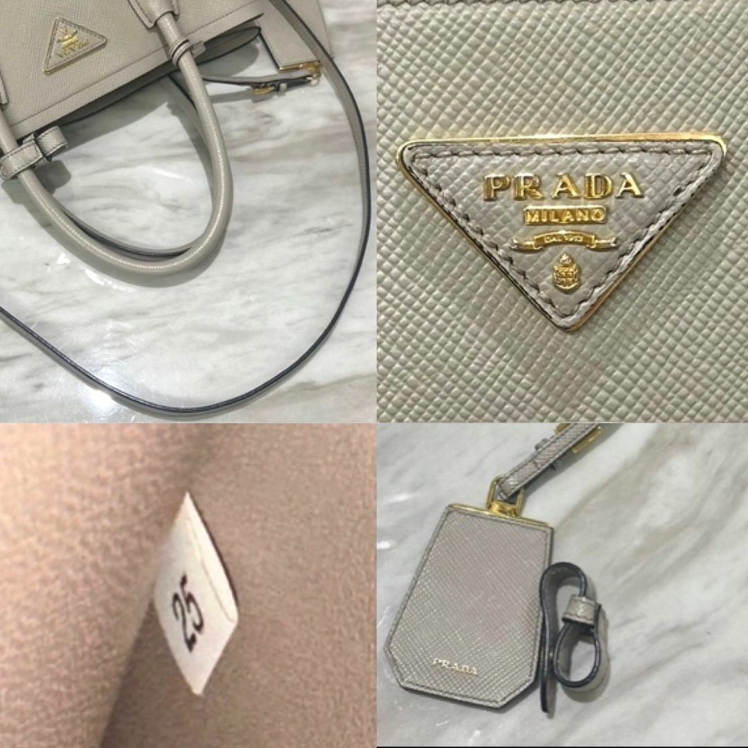 PRADA(プラダ)のプラダ　ハンドバッグ　2way　サフィアーノキュイール　グレージュ　美品☆ レディースのバッグ(ハンドバッグ)の商品写真