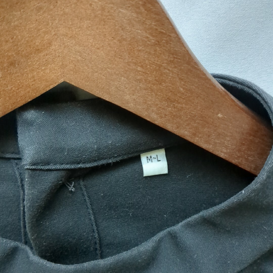 MUJI (無印良品)(ムジルシリョウヒン)の二重織りラグランスリーブワンピース　婦人Ｍ～Ｌ・黒　ブラック　スタンドカラー レディースのワンピース(ロングワンピース/マキシワンピース)の商品写真