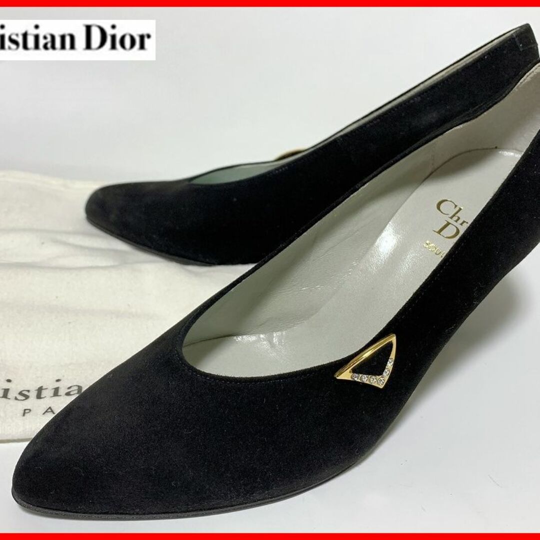 Christian Dior(クリスチャンディオール)のクリスチャンディオール 6.5≒23.5cm パンプス 保存袋 黒 jtl レディースの靴/シューズ(ハイヒール/パンプス)の商品写真