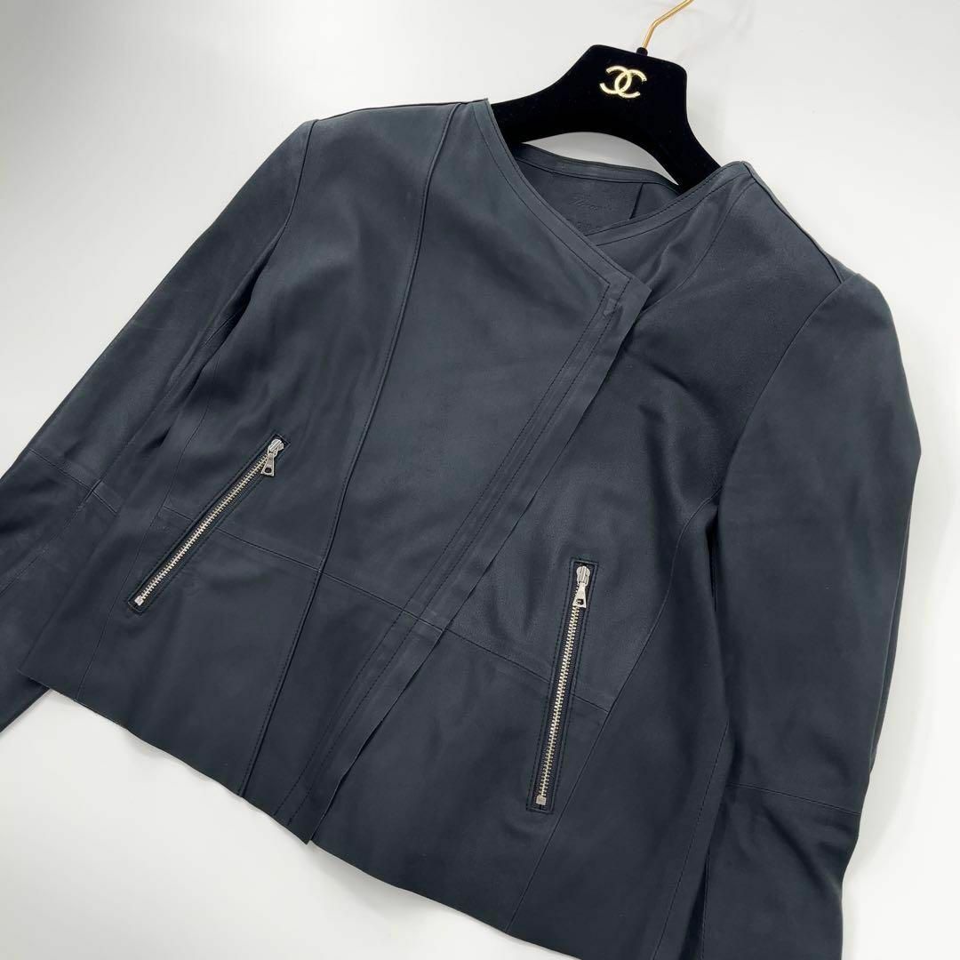 ADORE - 【美品】ADORE アドーア ラムレザー ライダース ジャケット 黒