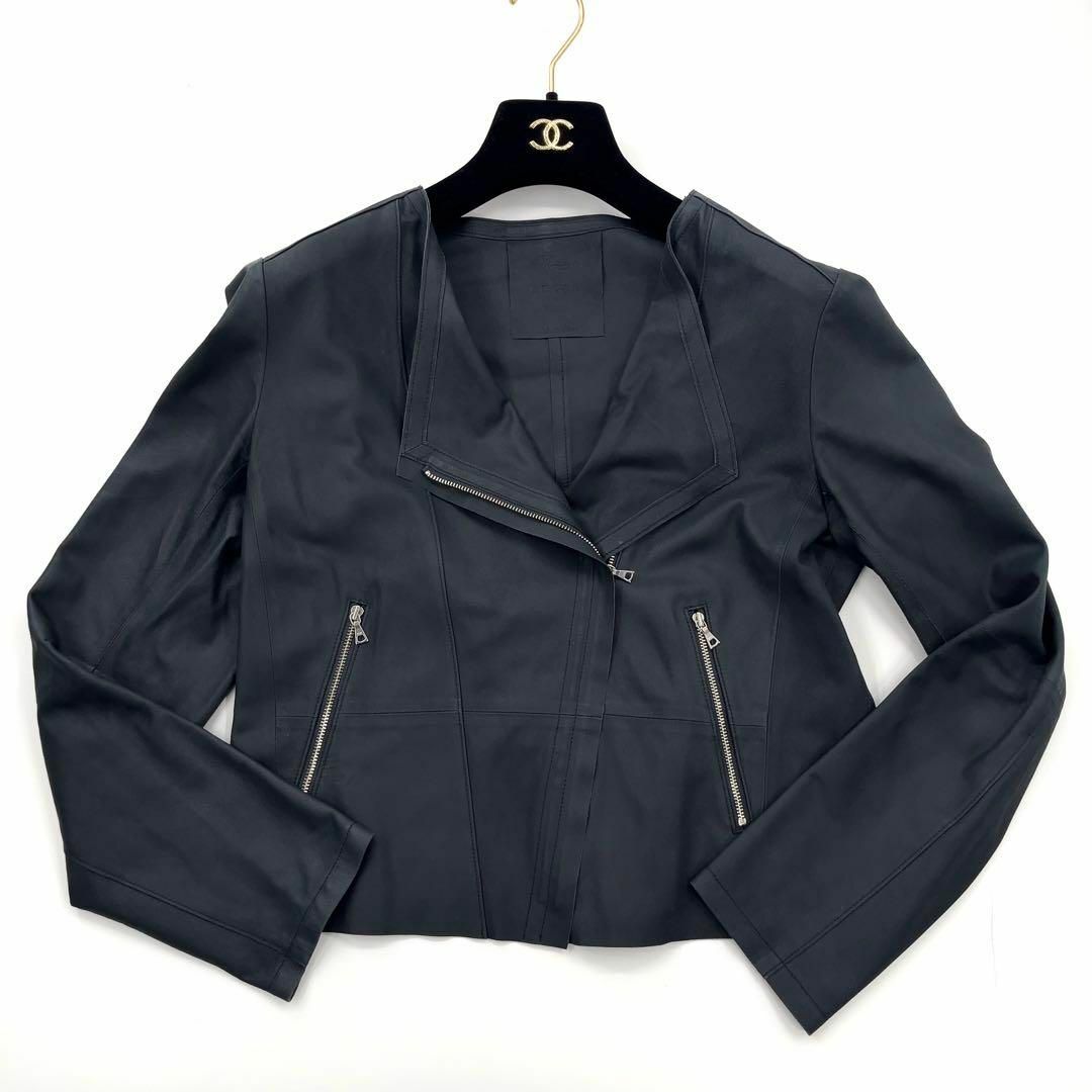 ADORE - 【美品】ADORE アドーア ラムレザー ライダース ジャケット 黒