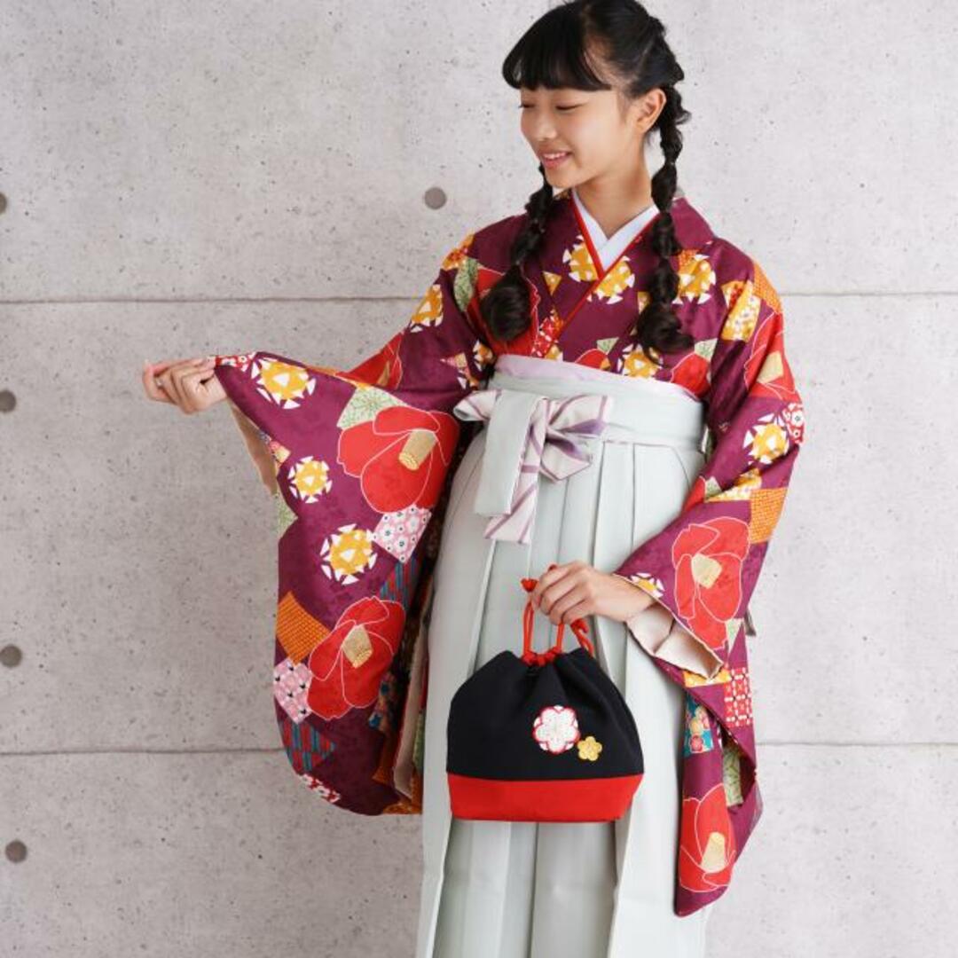 【utatane公式】中古 ジュニアサイズ 袴用二尺袖着物 単品 紫系 USED 卒業式 レディースの水着/浴衣(着物)の商品写真