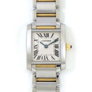 カルティエ(Cartier)のカルティエ Cartier 腕時計 タンク フランセーズ SM W51007Q4 スクエア アイボリー文字盤 シルバー&イエローブレス K18YG SS クオーツアナログ 【中古】(腕時計)