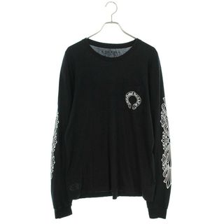 クロムハーツ(Chrome Hearts)のクロムハーツ  CH L/S /1 袖フローラルホースシューバックプリント長袖カットソー メンズ L(Tシャツ/カットソー(七分/長袖))