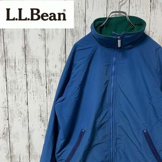 90s L.L.BEAN アメリカナイロンジャケットジップアップ裏起毛メンズ