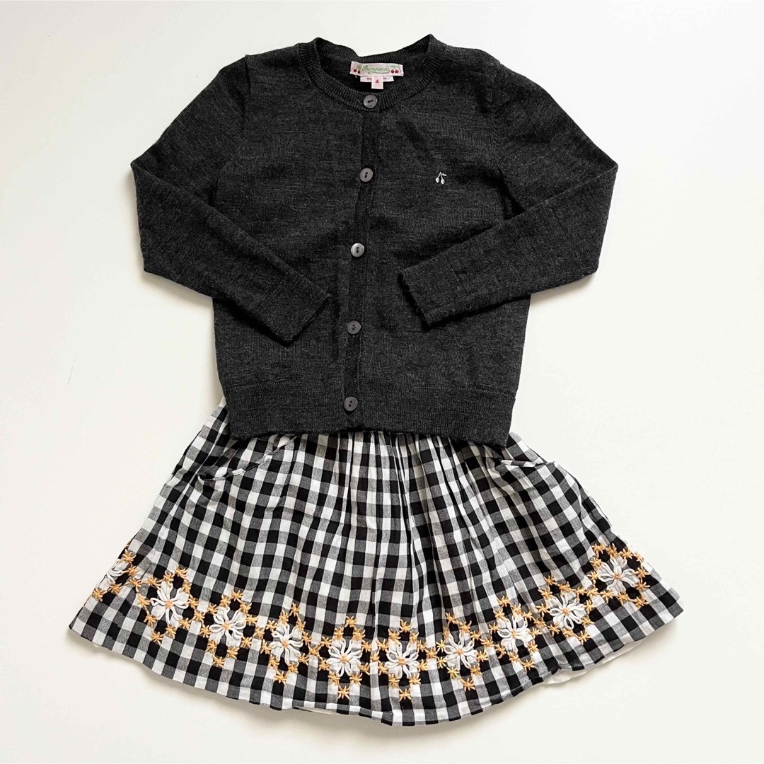 Bonpoint - Bonpoint カーディガン＆刺繍スカートセット 4Aの通販 by ...