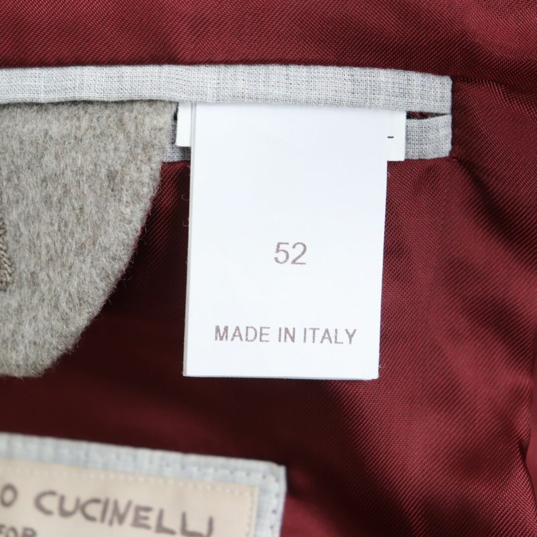 BRUNELLO CUCINELLI(ブルネロクチネリ)の未使用品◆Brunello Cucinelli ブルネロクチネリ カシミヤ100％ ロゴボタン ダブルブレスト ピーコート/Pコート グレージュ 52 イタリア製 メンズのジャケット/アウター(ピーコート)の商品写真