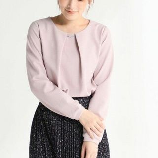 ハニーズ(HONEYS)のHoneys♡アクセ付プルオーバー♡くすみピンクM♡通勤保護者会♡美品♡ハニーズ(カットソー(長袖/七分))