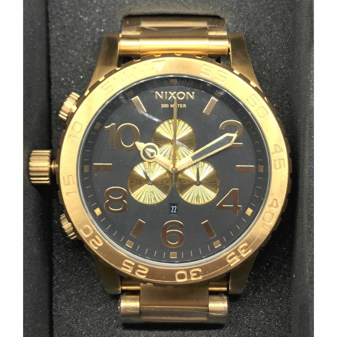 NIXON - NIXON 腕時計 51-30 A083-510 オールゴールド ブラックの通販 ...