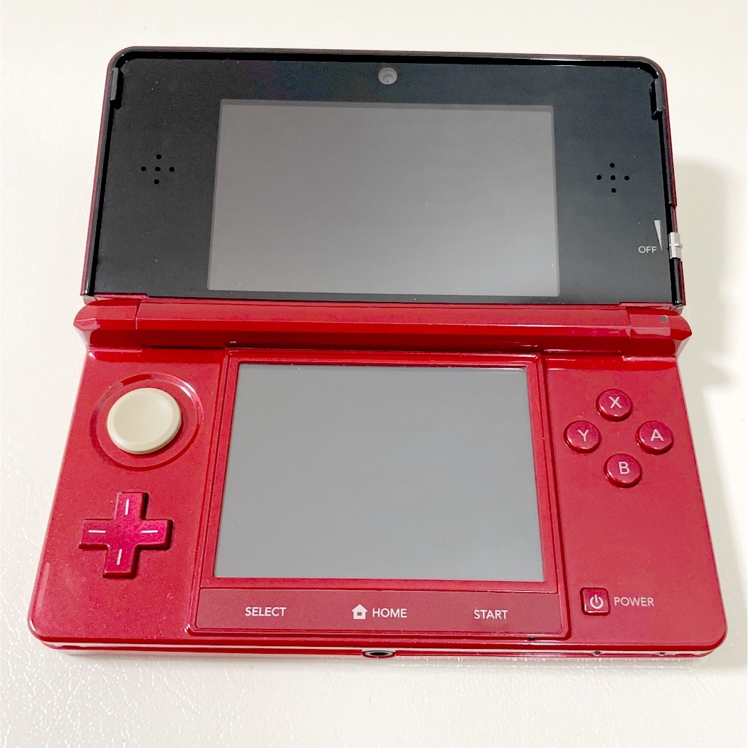 ニンテンドー3DS(ニンテンドー3DS)のニンテンドー3DS フレアレッド 本体 タッチペン Nintendo 赤 エンタメ/ホビーのゲームソフト/ゲーム機本体(携帯用ゲーム機本体)の商品写真