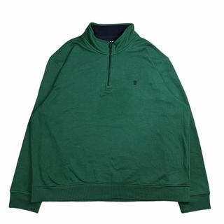 ポロラルフローレン(POLO RALPH LAUREN)の古着　ハーフジップ　スウェット　IZOD ワンポイント　刺繍　グリーン(スウェット)