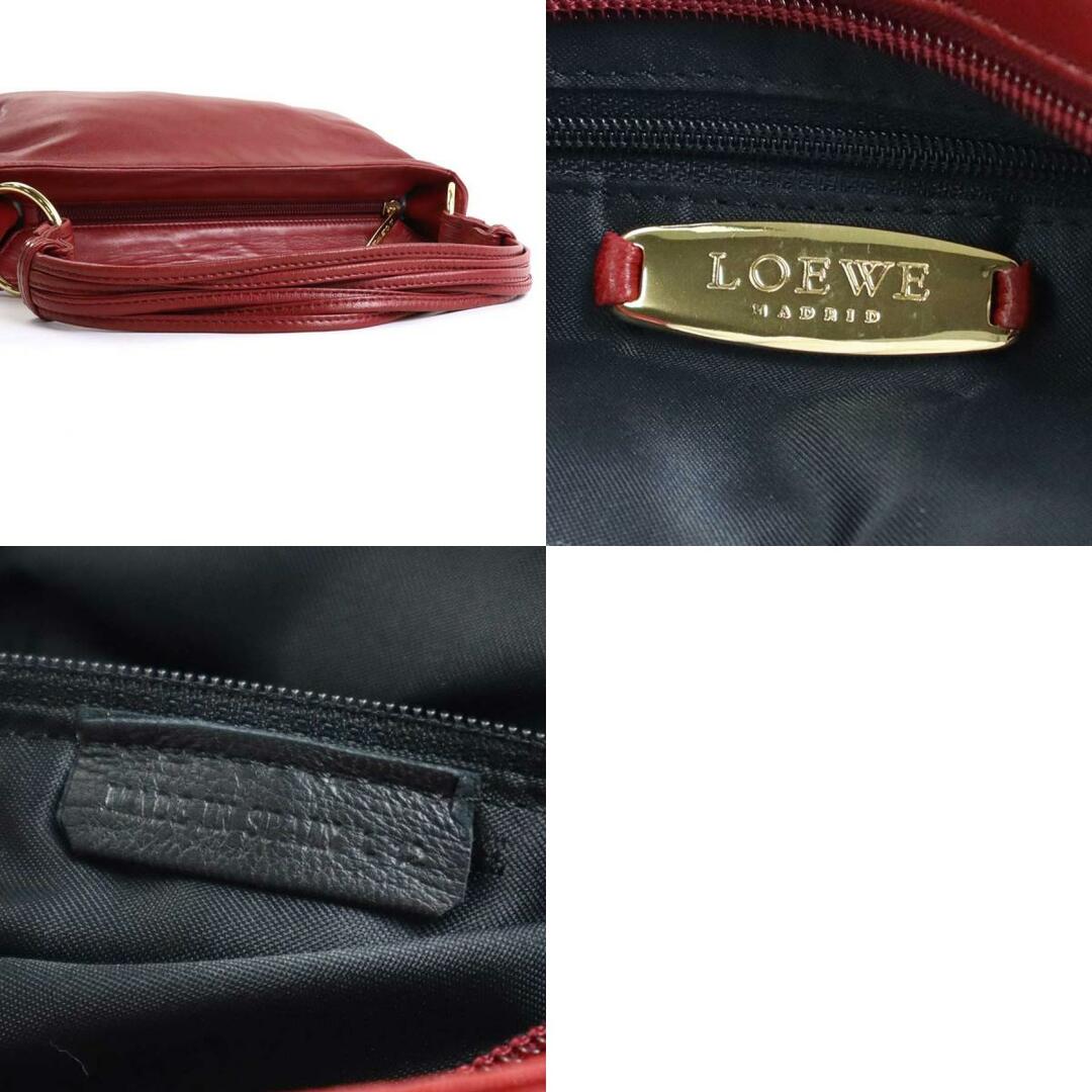 ロエベ LOEWE ハンドバッグ アナグラム レザー ダークレッド ゴールド レディース 送料無料 e57284g