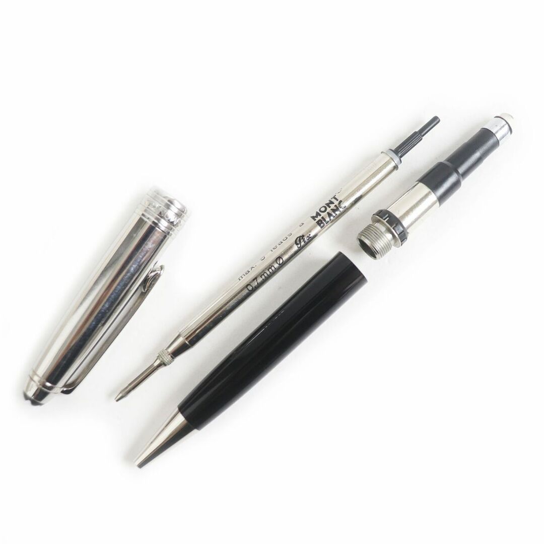 良品□MONTBLANC/モンブラン マイスターシュテュック クラシック ソリテール ドゥエ シャープペンシル シルバー×ブラック ドイツ製 筆記◎