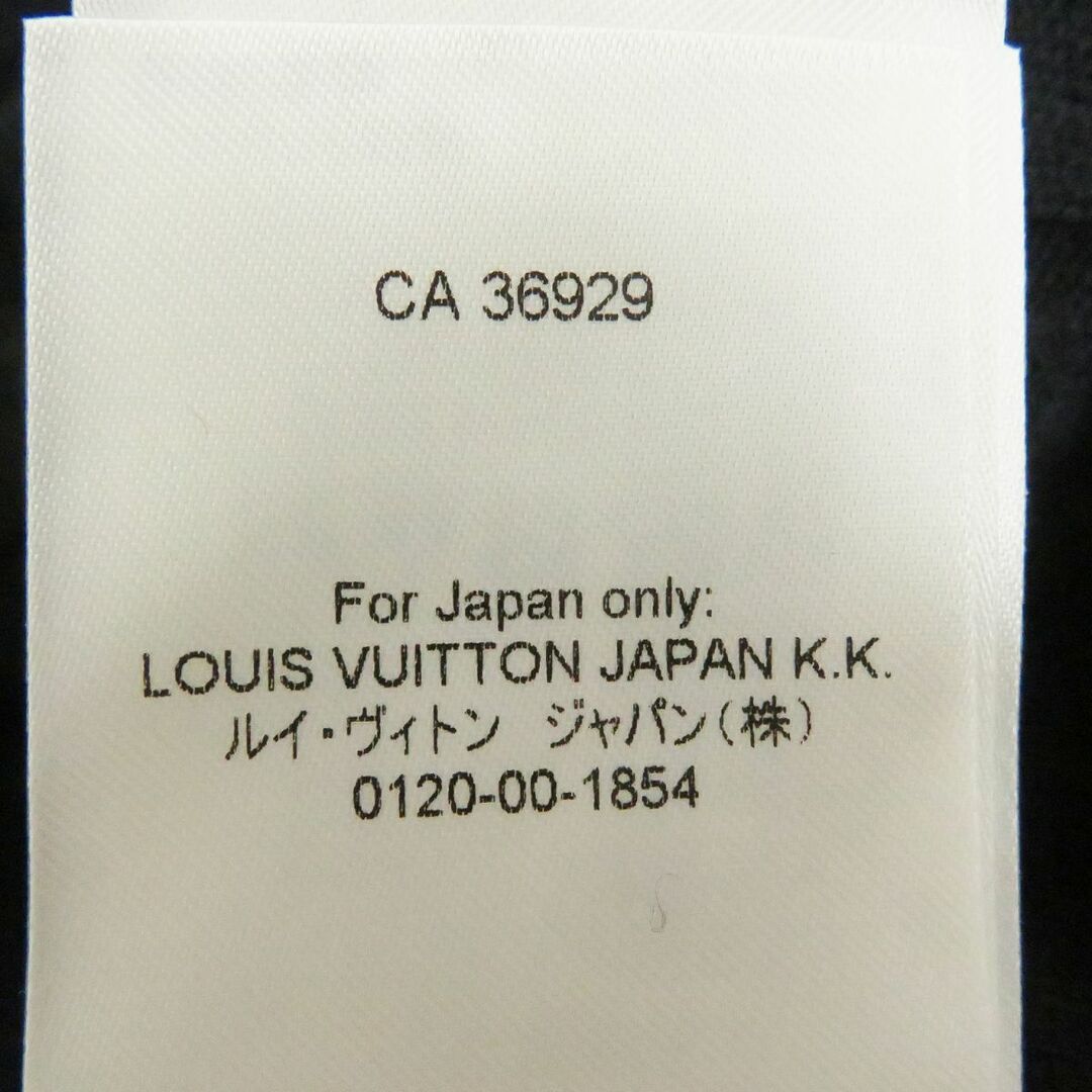 美品□23SS LOUIS VUITTON/ルイヴィトン ダミエ ロゴプレート付き ウール100％ クルーネックニット/セーター ブラック L イタリア製 正規品