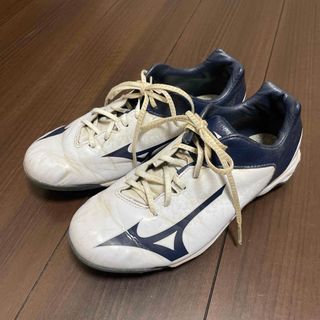 ミズノ(MIZUNO)のお値下げ！ミズノ　野球　ポイントスパイク　白/紺　24cm(シューズ)