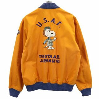 バズリクソンズ(Buzz Rickson's)のバズリクソンズ 日本製 スヌーピー SNOOPY コットン BR13242 ジャケット 40 オレンジ系 Buzz Rickson's PEANUTS ピーナッツ ブルゾン 東洋エンタープライズ メンズ 古着 【231110】(その他)