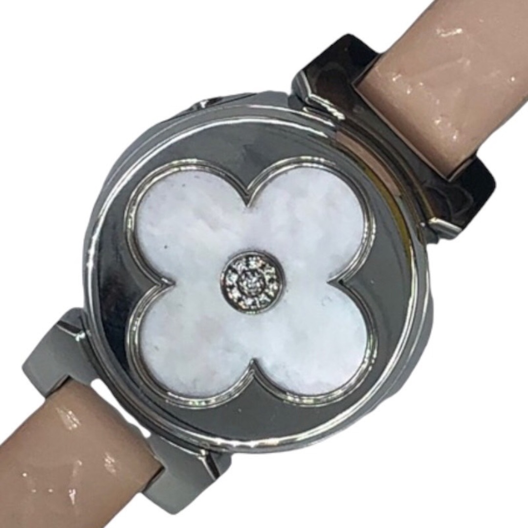 LOUIS VUITTON(ルイヴィトン)の　ルイ・ヴィトン LOUIS VUITTON タンブールビジュ シークレット 白シェル文字盤 Q1M01 ステンレススチール クオーツ レディース 腕時計 レディースのファッション小物(腕時計)の商品写真