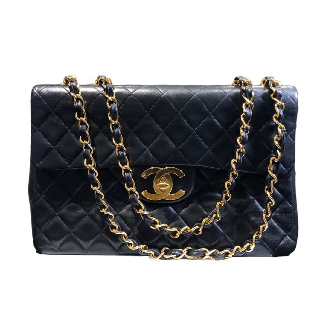 シャネル CHANEL デカマトラッセ34 A01094 ブラック/GD金具 ラムスキン レディース ショルダーバッグオープンポケットx1内側