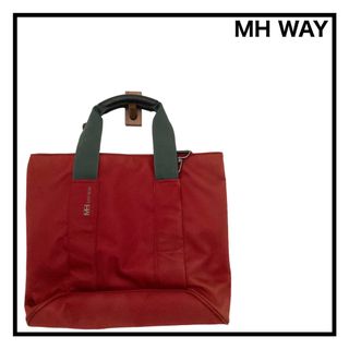 【MH WAY】　2wayバッグ　ショルダー　ハンド　イタリア　レッド　ナイロン(ショルダーバッグ)