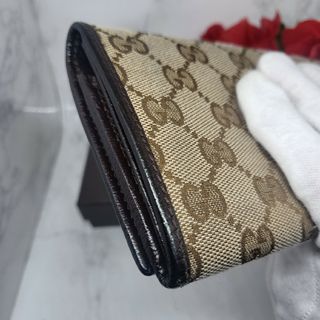 【極美品】 GUCCI グッチ ロゴ 長財布 財布 GG キャンバス ブラウン