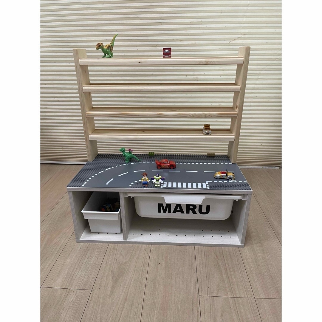 トミカ棚3段⭐️レゴプレイラック収納ボックス無し☆レゴ テーブル
