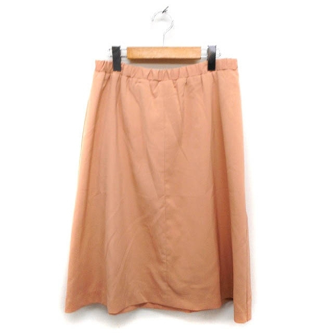 INED(イネド)のイネド INED フレアスカート ひざ下丈 ロング 無地 9 サーモンピンク レディースのスカート(ロングスカート)の商品写真
