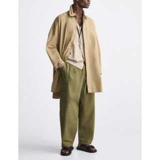 ザラ(ZARA)のタグ付新品未使用 ZARA テクニカルトレンチコート ベージュ ジャケット(トレンチコート)