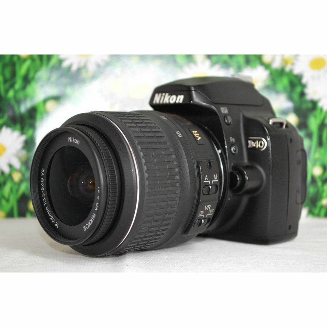 Nikon(ニコン)の❤️小さい軽い簡単綺麗❤Nikon D40❤届いてすぐ使える❤️初心者お勧め❤ スマホ/家電/カメラのカメラ(デジタル一眼)の商品写真