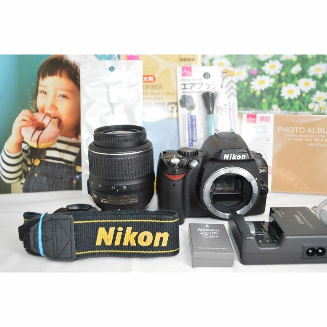 Nikon(ニコン)の❤️小さい軽い簡単綺麗❤Nikon D40❤届いてすぐ使える❤️初心者お勧め❤ スマホ/家電/カメラのカメラ(デジタル一眼)の商品写真