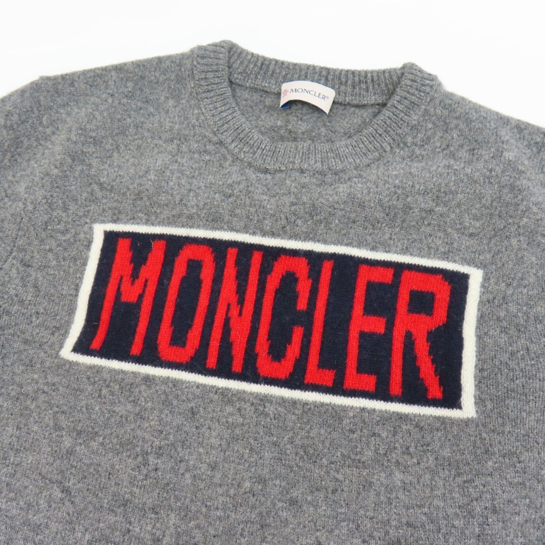 未使用品 MONCLER モンクレール トップス 服 S 防寒 ロゴ メンズ ニット ウール グレー レディース
