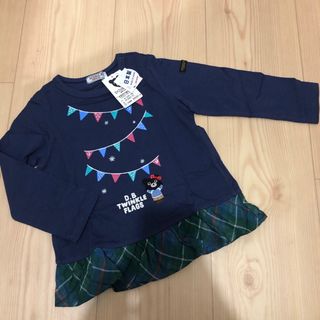 ダブルビー(DOUBLE.B)の新品 100cm ダブルb チュニック 長袖 ロンT トレーナー ミキハウス(Tシャツ/カットソー)