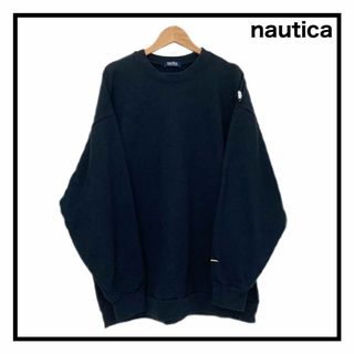 ノーティカ(NAUTICA)のノーティカ　スウェット　トレーナー　ネイビー　長袖　肉厚　大きめ　US古着　XL(スウェット)