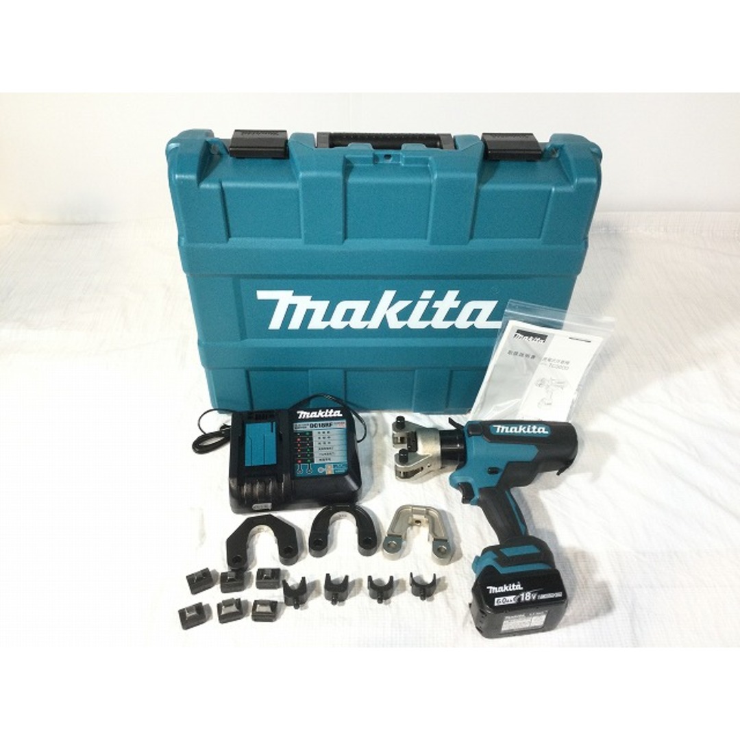 Makita(マキタ)の☆未使用品☆ makita マキタ 18V 充電式圧着機 TC300DRG バッテリー1個(6.0Ah) 充電器+ダイス+ケース コードレス 圧着工具 81748 自動車/バイクのバイク(工具)の商品写真