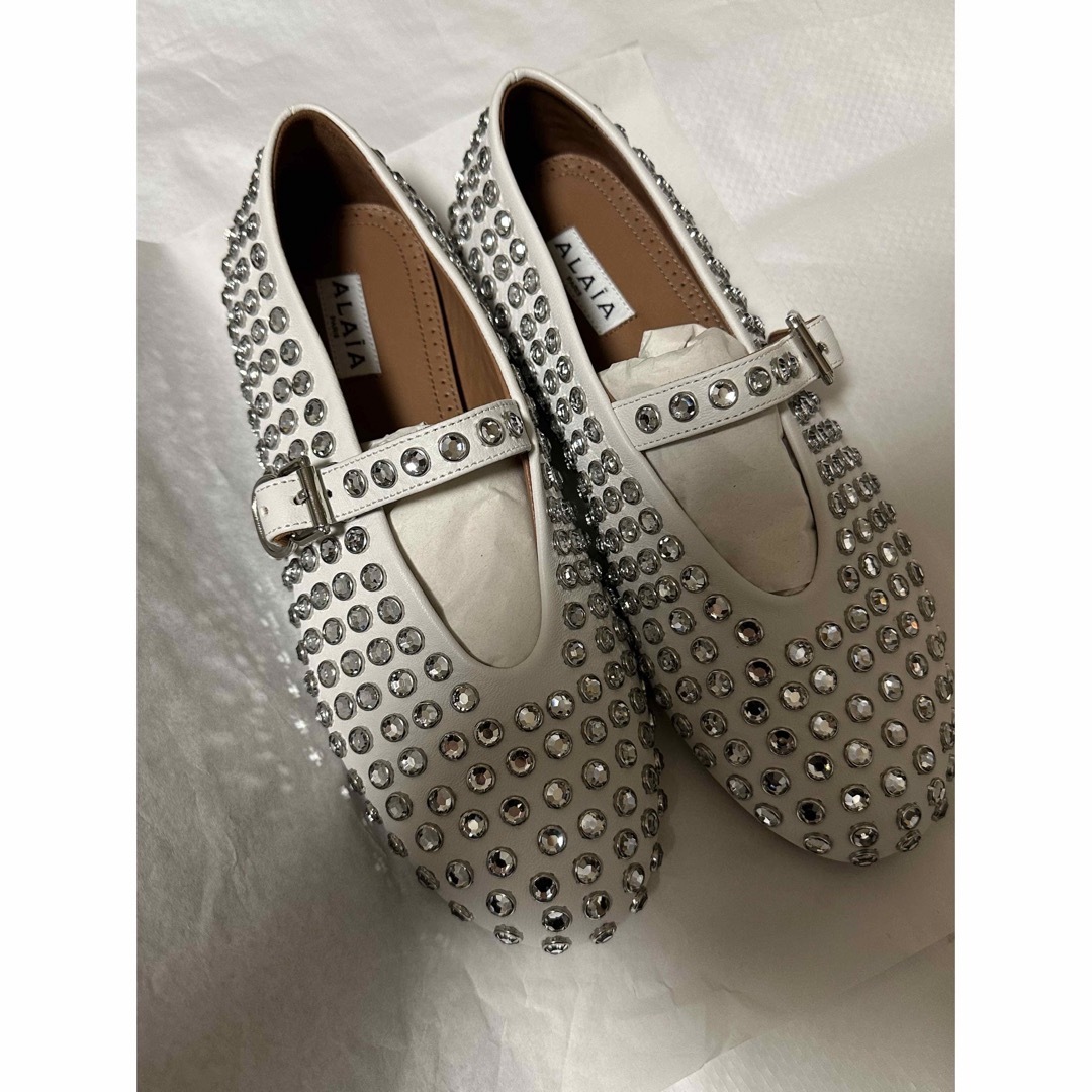 Azzedine Alaïa - ALAIA ラインストーン ラムスキン製バレリーナの通販 Azzedine Alaïa - ALAIA ラインストーン ラムスキン製バレリーナの通販