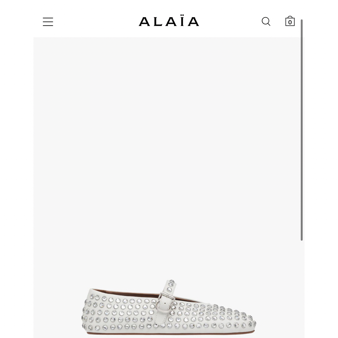 Azzedine Alaïa(アズディンアライア)のALAIA ラインストーン ラムスキン製バレリーナ レディースの靴/シューズ(バレエシューズ)の商品写真